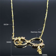 Load image into Gallery viewer, Mom Son Daughter Stainless Steel Zircon Copper Chain Necklace for Women Golod Color Statement Necklaces Jewelry bijoux N96S01