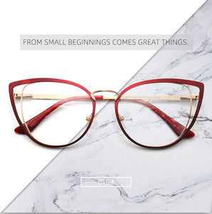square oval cat eye metal optical prescription eyeglasses frames customizable fashion clear  fake glasses women without diopters