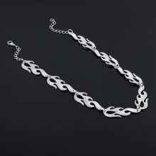 Load image into Gallery viewer, Streetwear Flame Unisex Choker Necklace Punk Style Gold Black Pendant Necklace Rock Chain Jewelry Accessories