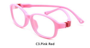 Square Unisex TR90 Flexible Ultralight Glasses Frame Kids Optical Clear Silicone Eyeglasses Boy Girls UV400