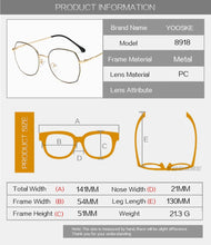 Load image into Gallery viewer, Transparent Glasses Frames Women Retro Oversized Optical  Eyeglasses Female Fashion Irregular Metal Myopia Frame