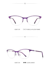 Load image into Gallery viewer, Women Cat Eye Glasses Half Frame Ladies Fashion Trending Eyewear Myopia Prescription Optical Eyeglasses