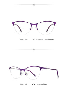Women Cat Eye Glasses Half Frame Ladies Fashion Trending Eyewear Myopia Prescription Optical Eyeglasses