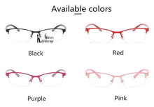 Carica l&#39;immagine nel visualizzatore di Gallery, Women Half frame Finished Myopia Glasses Lady Anti-blue light Prescription glasses Men Business Nearsighted Eyewear -1.5-2.0-2.5