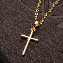 Carica l&#39;immagine nel visualizzatore di Gallery, Collana a catena croce semplice moda per donne uomini signore di lusso gioielli in oro collane con ciondolo crocifisso ornamento cristiano regali 