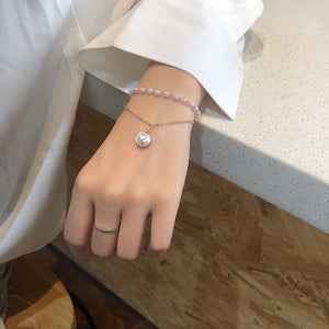 Fashion Beaded Pearl Necklace Women Cute Gold silver color Double Layer Chain Pendant Choker Korean Jewelry 2020 wholesale