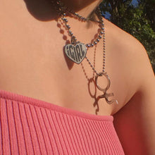 Load image into Gallery viewer, necklace she devil Women Igirl Heart Pendant Necklace Stainless Steel Harajuku Female Gothic Streetwear Chain Necklace