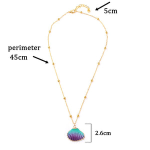 Conch Shell Necklace Sea Beach Shell Chain Pendant Necklace For Women Collier Femme Shell Cowrie Summer Jewelry Bohemian