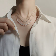 Load image into Gallery viewer, Fashion Beaded Pearl Necklace Women Cute Gold silver color Double Layer Chain Pendant Choker Korean Jewelry 2020 wholesale