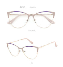 Load image into Gallery viewer, Cat Eye Women&#39;s Computer Glasses Female Eyeglasses Frames For Women Spectacles Ladies Round Decorative Prescription Glasses NEW