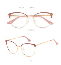Carica l&#39;immagine nel visualizzatore di Gallery, Cat Eye Round Decorative Glasses Optical Female Computer Prescription Eyewear For Myopia Reading Retro Women&#39;s Eyeglasses Frames