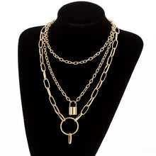 Load image into Gallery viewer, Multilayers Punk Chains Cross Necklace Couple Fashion Street Hip Hop Geometric Metal Pendant Necklaces for Women
