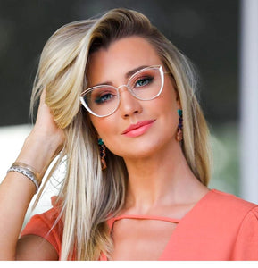 Ralferty Retro Glasses Women Anti Blue Light Decorative Cat Eye Female glasses Frame For Prescription Optic Myopia oculos F95721