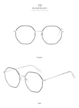 Load image into Gallery viewer, Men Vintage Anti Blue Light Hexagon Glasses Frame Women Lens Myopia Optical Mirror Simple Metal Anti-blue Clear Eyewear Frames