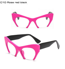 Carica l&#39;immagine nel visualizzatore di Gallery, Retro Women Half Frame Cat Eye Glasses Frames Fashion Optical Frame