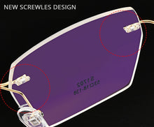 Carica l&#39;immagine nel visualizzatore di Gallery, Titanium Alloy Screwless Eyewear Rimless Men Glasses Frame Ultralight Square Eyeglasses Myopia Prescription Spectacles Frameless