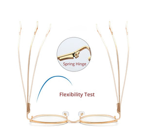 Ralferty Retro Metallic Eyeglass Frame Women Computer Anti Blue Light Glasses Leopard Myopia Optic Prescription Glasses Frame