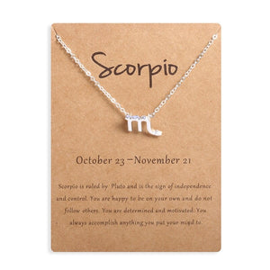 Men Women 12 Horoscope Zodiac Sign Gold Pendant Necklace Aries Leo 12 Constellations Jewelry Kids Christmas Gifts 19NOV91