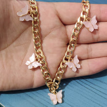 Load image into Gallery viewer, Punk Gold  Silver Color Chain 5 Butterfly Pendant Necklace for Women Wedding Party Statement 2020 Cute Choker Necklaces Jewelry