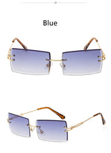 Load image into Gallery viewer, Rimless Sunglasses Rectangle Fashion Popular Women Men Shades  Small Square Sun Glasses For Female Summer Traveling Brown Oculos