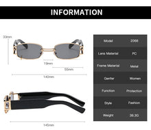 Load image into Gallery viewer, Rectangle Sunglasses Women Hip Hop Steampunk Sun Glasses Punk Metal Iron Hoop Square Eyeglasses UV400 Oculos