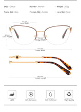 Load image into Gallery viewer, Semi Rimless Cat Eye Myopia Glasses Frame Women Optical Prescription Eyeglasses Frame Ladies Retro Luxury Brand Spectacles Frame