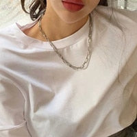 Load image into Gallery viewer, Girl Gift Metal Silver Color Cross Pendants Necklace For Women Men  Jewelry Geometric Rectangle Clavicle Chain Necklace