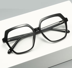 Plastic Titanium Glasses Frames Polygon Anti Blue Men Women Optical Fashion Computer Glasses