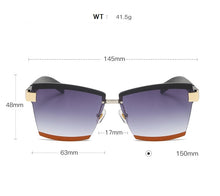 Load image into Gallery viewer, 47391 Rimless Luxury Sunglasses Square Men Women Fashion Shades UV400 Vintage Glasses