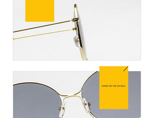 2022 Fashion Metal Women Sunglasses Mirror Classic Large frame Retro Street Beat Glasses Travel Oculos De Sol UV400