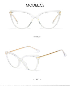 Blue Light Blocking Glasses Women Computer Glass High Quality Transparent Cat Eye Eyeglasses Frame Men Optical Glasse Frame