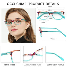 Load image into Gallery viewer, CHIARI Spring Hinges Prescription Lens Medical Optical Eyeglass Woman Frame Stripes Colorful Navy Red Italy Design W-CORRU
