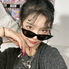 Load image into Gallery viewer, Transparent Green Cat's Eye Sunglasses For Women  Small Frame Fashion Frontier Classic  Vintage Personalized Mirror Sun Glasses