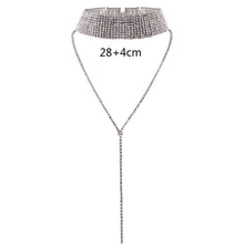 Load image into Gallery viewer, 2020 Rhinestone Choker Necklace Crystal Gem Luxury Collar Chain Necklaces Set Chunky Y Necklace Women Neck jewelry Accessories