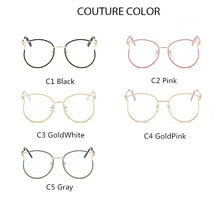 Load image into Gallery viewer, Trendy Cat Eye Glasses Frames for Women Transparent Optical Eyeglasses Ladies Metal Hollow Frame Female Fake Eyewear