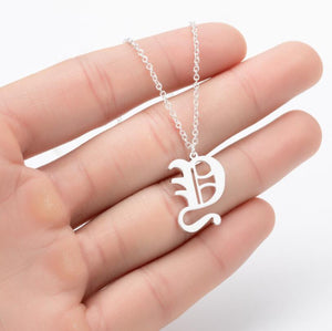 Stainless Steel Gold Color Chain Special Designed Initials Necklace A/B/C/D/E/F Custom Letter Necklace for Women