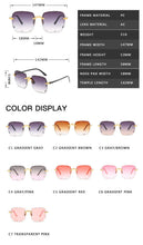 Carica l'immagine nel visualizzatore di Gallery, 2022 Occhiali da sole quadrati senza montatura Donne Designer di marca di lusso Occhiali rossi estivi Occhiali da sole moda per uomo UV400 Shades Oculos 