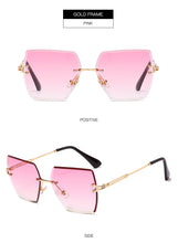 Carica l'immagine nel visualizzatore di Gallery, Occhiali da sole senza montatura di nuova moda Occhiali da sole di marca di lusso da donna Occhiali da sole quadrati in metallo UV400 Shades Eyewear Oculos Gafas de sol 