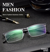 Load image into Gallery viewer, Business Men Browline Half Rim Glasses Frame Metal Alloy Eyeglasses Optical Eyewear Men&#39;s Spectacles Prescription Frames