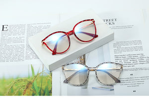 Ralferty TR90 Women's Transparent Glasses Retro Cat Eye Frames Anti Blue Light 0 Diopter Myopia Optic Frame Eyeglasses
