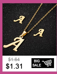 Stainless Steel Gold Color Chain Special Designed Initials Necklace A/B/C/D/E/F Custom Letter Necklace for Women