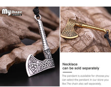 Load image into Gallery viewer, My shape Nordic Vikings Necklace The Fehu Feoh Fe Rune Axe Amulet compass viking runes pendant Scandinavian Necklace