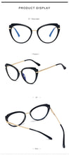 Load image into Gallery viewer, 48270 Retro Cat Eye Anti Blue Glasses Frames TR90 Men Women Optical Computer Glasses