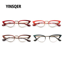 Carica l&#39;immagine nel visualizzatore di Gallery, Occhiali da vista di marca retrò Occhiali da vista miopia Occhiali alla moda Cat Eye Occhiali finti Montatura per occhiali da vista femminili per le donne 