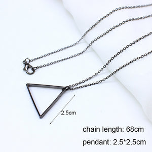 2020 Fashion Simple Black New Pendant Necklace for Men women Stainless Steel Long Necklace Party Jewelry collier femme collar