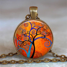 Load image into Gallery viewer, Tree Of Life Glass Cabochon Statement Necklace &amp; Pendant Jewelry Vintage Charm Chain Choker Steampunk Jewelry Gift for Women