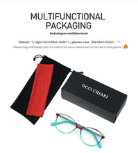 Load image into Gallery viewer, CHIARI Spring Hinges Prescription Lens Medical Optical Eyeglass Woman Frame Stripes Colorful Navy Red Italy Design W-CORRU