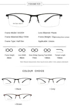 Carica l&#39;immagine nel visualizzatore di Gallery, Business Half Rim Men Glasses Frame Metal Alloy Eyeglasses Cool Optical Eyewear Man Spectacles Prescription Frames