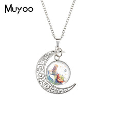 Load image into Gallery viewer, 2020 New The Little Prince Moon Necklace Printed Photo Pendant Glass Cabochon Necklaces 20mm Round Jewelry