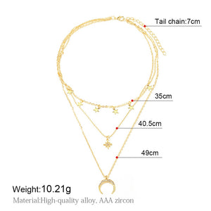 2020 Gold Long Chain Necklace Chokers For Women Multilayer Geometric Cross Pendant Necklaces Boho Maxi Statement Party Jewelry